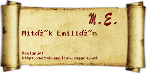 Miták Emilián névjegykártya